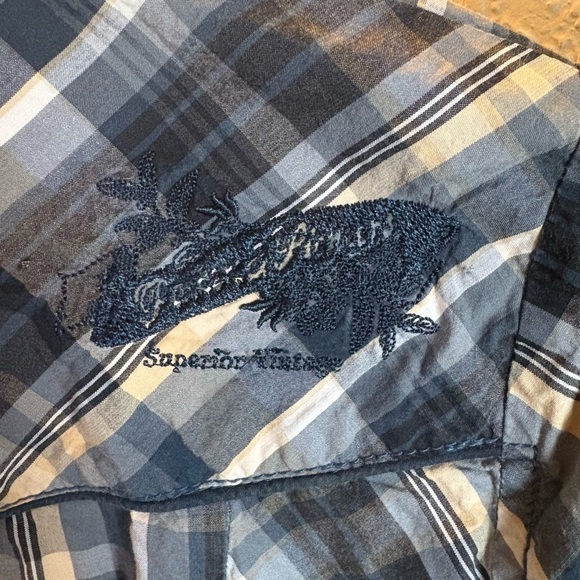 Packers & Pioneers Superieur Vintage Blue Plaid Shirt Dress/ Size Medium - Picture 7 of 8